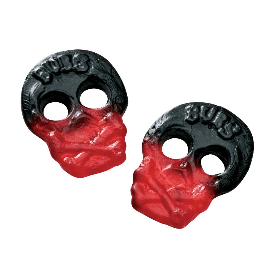 Bubs Raspberry, Licorice Skull - Swedish Godis Shop - Swedish Candy Shop