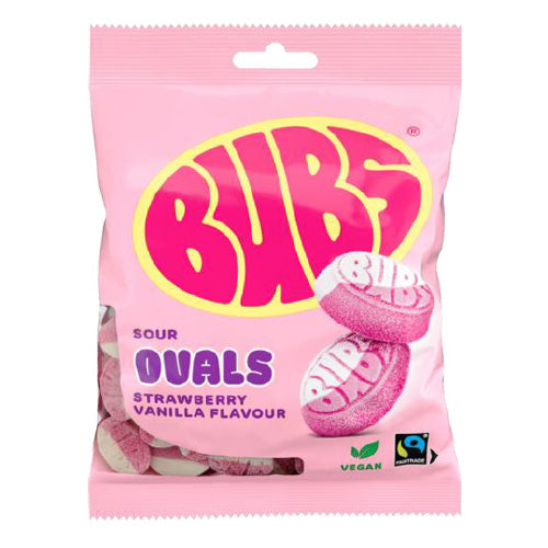 Bubs Sour Ovals Strawberry Vanilla (Made in Sweden)