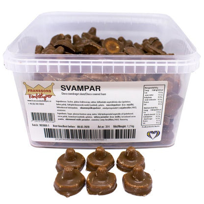 Chocolate covered mushrooms Bulk 2.65 lbs - Swedish Godis Shop - Swedish Candy Shop