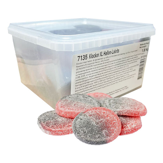 XL Sour Raspberry & Licorice Clocks Bulk 3.97 lbs