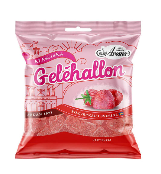 Aroma gelehallon, raspberry jelly. - Swedish Godis Shop