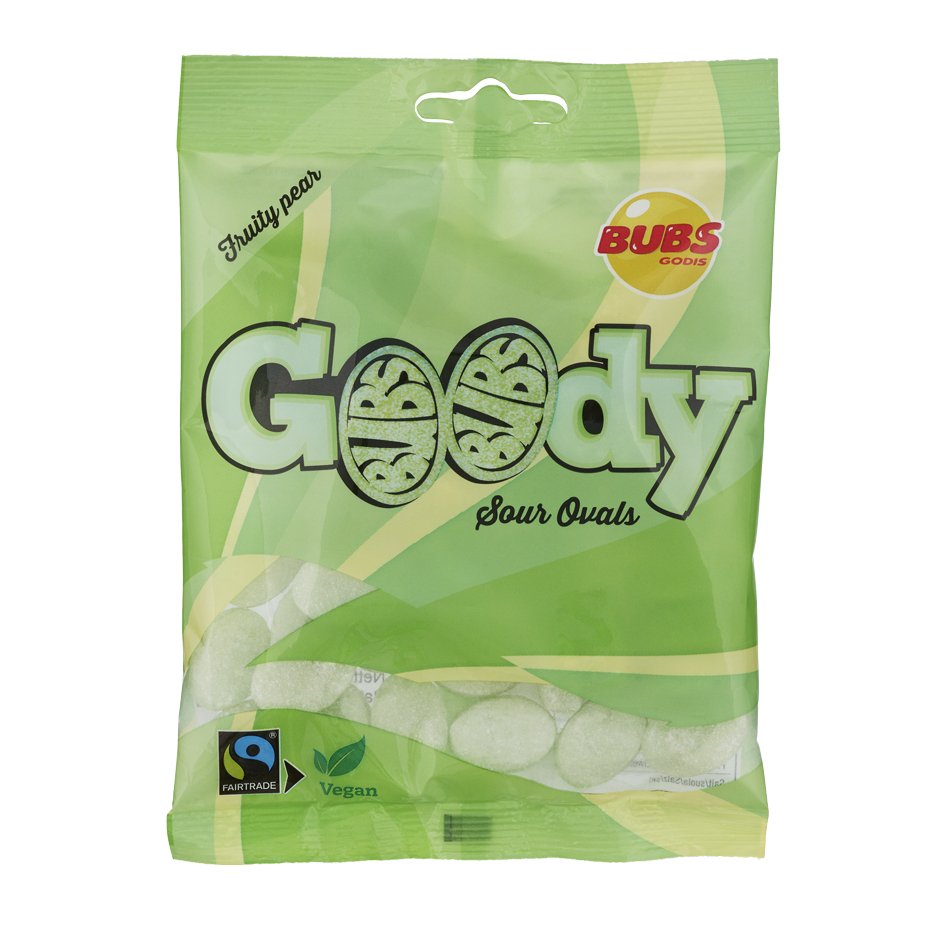 Bubs Goody Fruity Pear Sour Ovals - Swedish Godis Shop