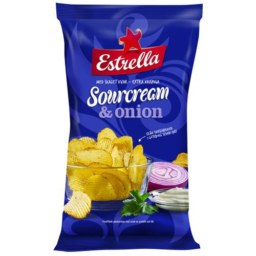 Estrella Sour cream and Onion Chips - Swedish Godis Shop – Swedish ...