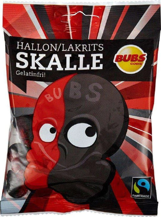 Hallon lakrits skalle (Raspberry, Licorice Skull) - Swedish Godis Shop