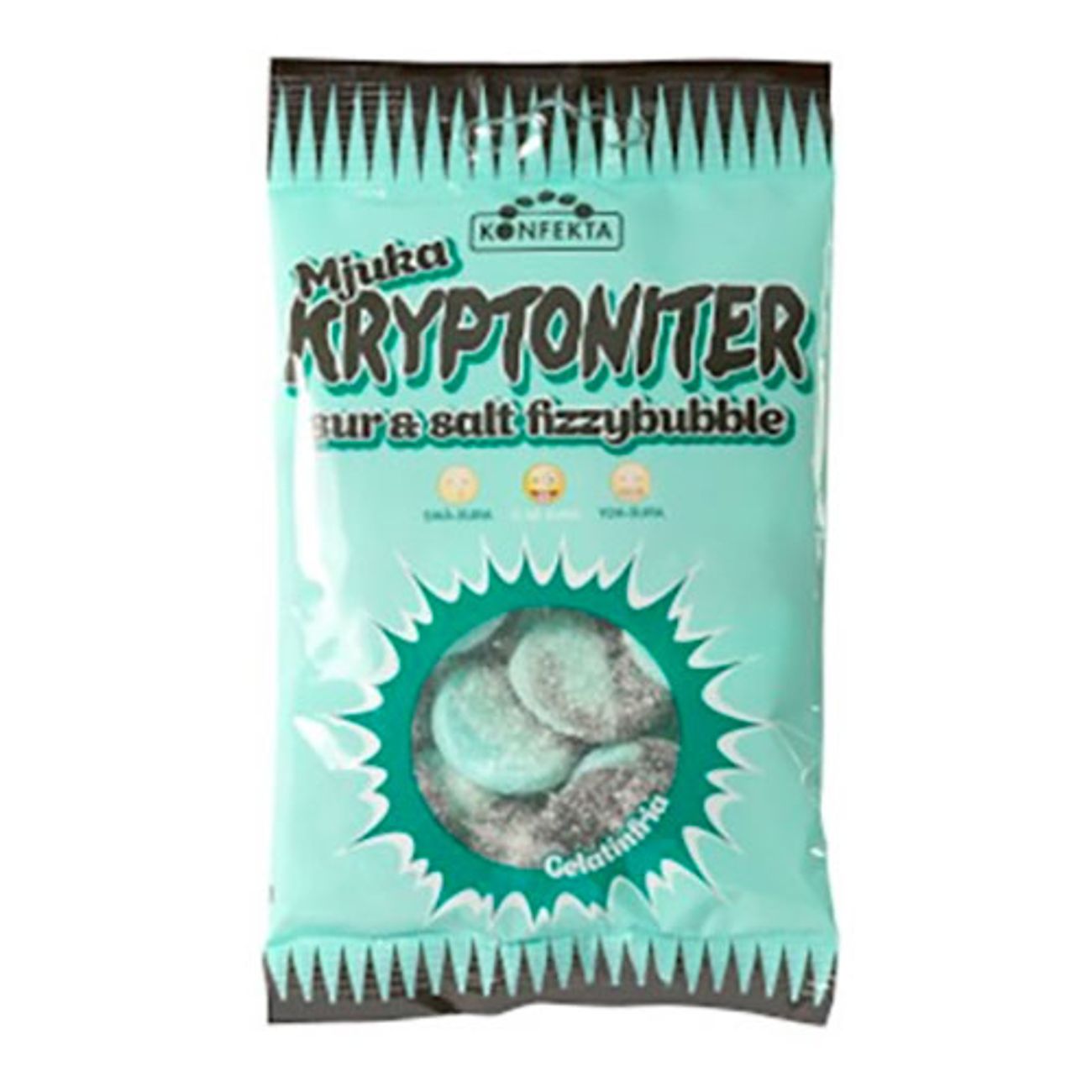 Konfekta Kryptonites Sour and Salty fizzy bubbles - Swedish Godis Shop