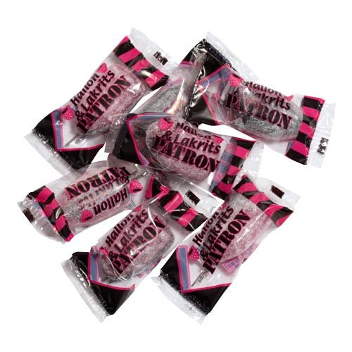 Konfekta Raspberry & Licorice Patroner Bulk 1 lbs - Swedish Godis Shop