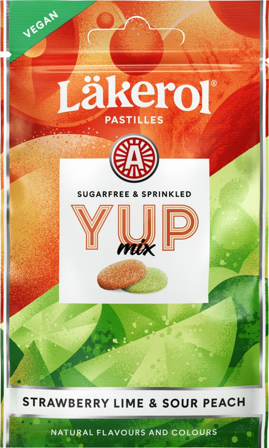 Läkerol YUP Mix Strawberry Lime & Sour Peach - Swedish Godis Shop