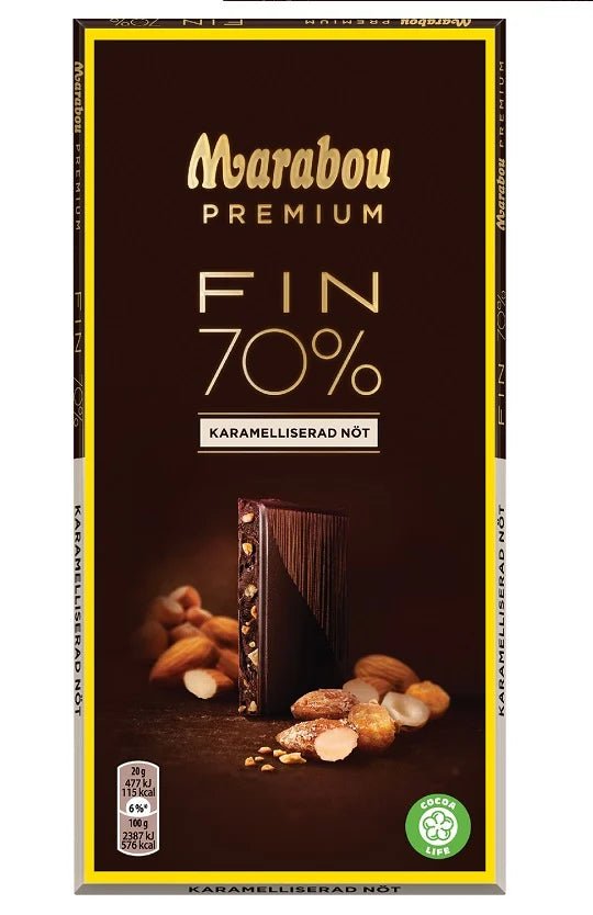 Marabou Premium Dark Chocolate Carmalized Nut 70% - Swedish Godis Shop - Swedish Candy Shop