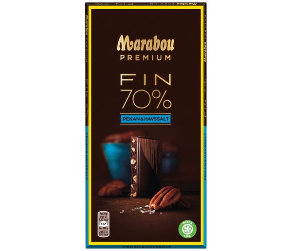 Marabou Premium Dark Chocolate Sea Salt Pecan 70% - Swedish Godis Shop