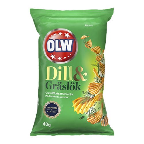 OLW Dill & Gräslök - Dill & Chives Chips - Swedish Godis Shop
