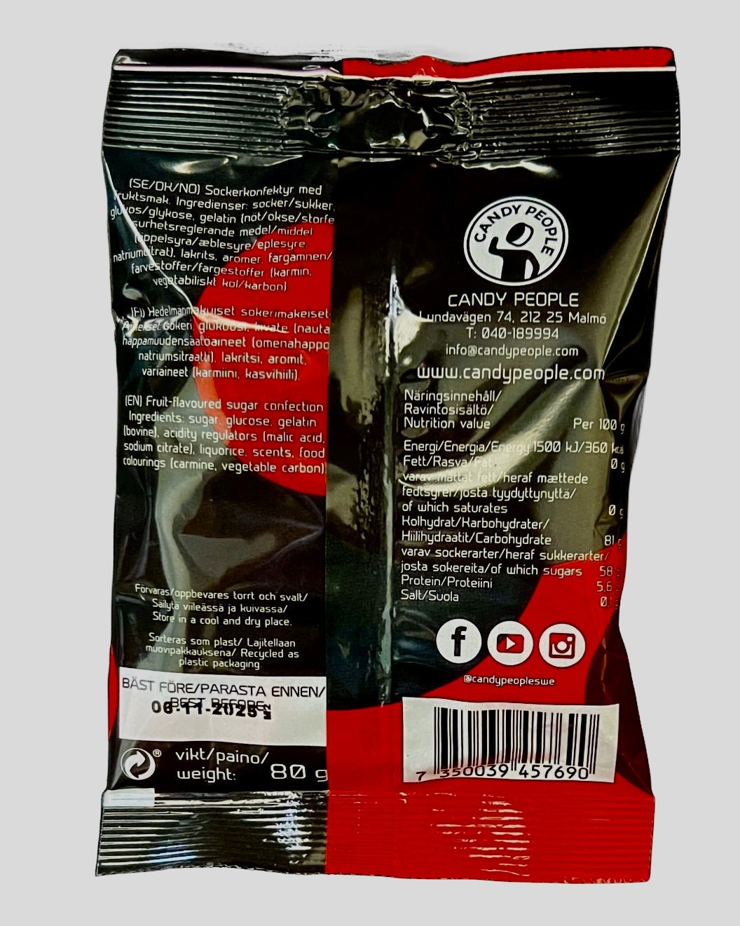 Peace Jordgubb & Lakrits-Strawberry & Licorice - Swedish Godis Shop